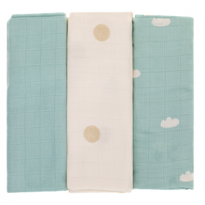 Scutece din muselina dots, 50% bambus si 50% bumbac, 3/set 75x75 cm Fillikid