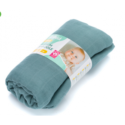 Muselina Swaddle de infasat, 120x120 cm Petrol Fillikid