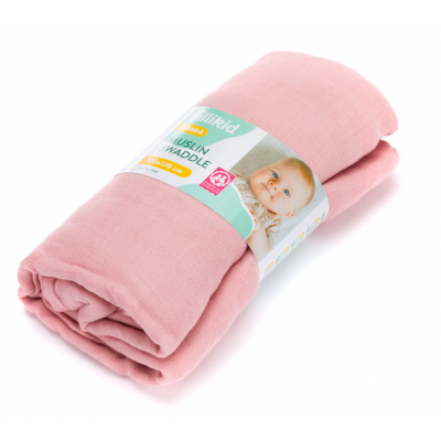 Muselina Swaddle de infasat, 120x120 cm Rose Fillikid