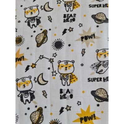 Scutec din muselina, urs erou 80x80cm, Kreis Design Scutec din muselina, urs erou 80x80cm, Kreis Design