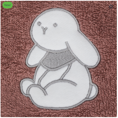 Prosop brodat Rabbit, pink 75x75m. Fillikid