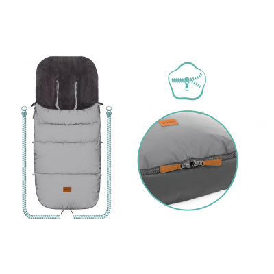 Sac iarna pentru carucior reflectorizant Kinley silver Fillikid