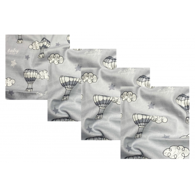 Lavete din muselina 4 buc,  40x40 cm, baloane Kreis Design