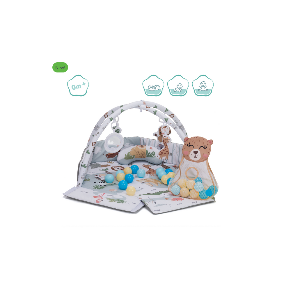 Covoras de joaca cu activitati, Wild life, 120 cm Fillikid