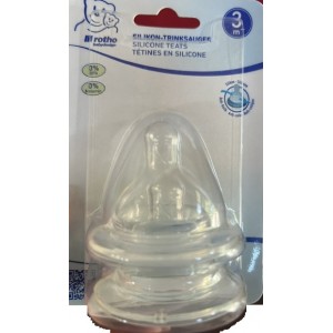 Tetina silicon, gat larg, 2 buc 3L+ Rotho babydesign