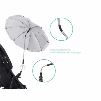 Umbrela Easy fit pentru carucior DarkGrey, 65 cm UV 50+ Fillikid
