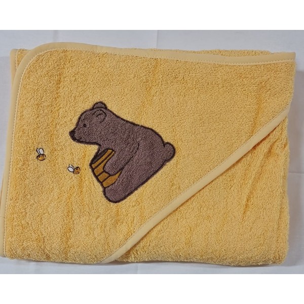 Prosop cu capison bear galben, 100x100 cm ,100% bumbac Kreis design